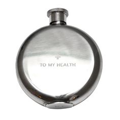 a flask with the words to my health written on it