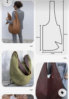 the instructions for how to make a bag with leather handles and zippers on it