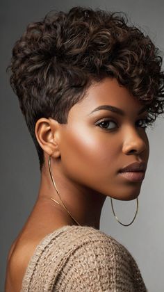 Sophisticated short haircuts for blac African Women Haircut, Black Ladies Haircut Styles With Dye, Undercut For Black Women, Afro Undercut Women, Undercuts For Black Women, Black Women Bold Haircut, Short Twist, Short Black Haircuts