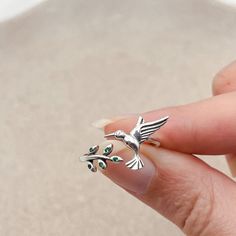 Bird Ring, Unique Silver Jewelry With Bird Design, Silver Bird Ring, Silver Bird Pendant Jewelry, Handmade Sterling Silver Bird-shaped Jewelry, Bird Rings, Animal Rings, Silver Jewelry Rings