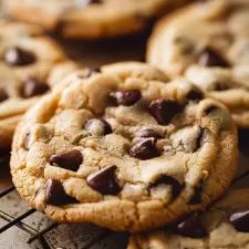 chocolate chip cookies cooling on a wire rack