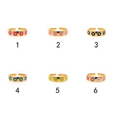 💕18K Gold Filled Flower Rings,Enamel Flower Ring,Stackable Ring,Adjustable Ring,Dainty Ring,Open Ring💕 💕Size:Adjustable 💕Safety Product Standards All products are using safe materials and comply with CPSIA and EU standards. Lead Free & Cadmium Free & Nickel Free 💕Usage Jewelry making component. For bracelet, necklace, or other crafts. Please contact us and we will revert you creative ideas for making it into finished product. 💕Excellent gift: wife, girlfriend, sister, daughter, mom, mother, bridesmaid, and friends for graduation, birthday, Mother's Day, Christmas, Valentines Day, wedding anniversary, and more! Adjustable Flower Enamel Ring As Gift, Flower Rings, Zierlicher Ring, Enamel Flower, Ring Dainty, Stackable Ring, Dainty Ring, Open Ring, Flower Ring