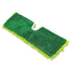 a green dust mop on a white background