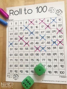 a roll to 100 game with two green dices