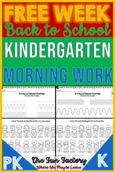 the back to school poster for children's morning work