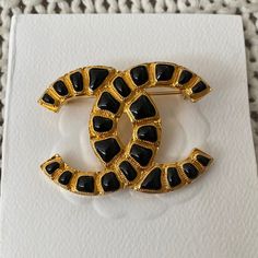 Brought From Rodeo Dr Beverly Hills Chanel Boutique New Condition Luxury Black Brooch For Evening, Luxury Black Brooches For Formal Occasions, Luxury Black Brooch Jewelry, Luxury Black Jewelry Brooch, Luxury Black Jewelry With Brooch, Chic Black Brooch For Gift, Chic Black Brooch As A Gift, Chic Black Brooches For Gifts, Chanel Pins