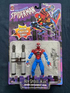 the spider man action figure is in its package