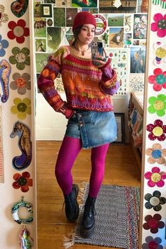 Crazy Outfits Women, Funky Clothing Aesthetic, Funky Artist Style, Applecore Aesthetic Outfit, Funky Fits Aesthetic, Eccentric Outfits Summer, Outfit Ideas Funky, Twee Style Aesthetic, Twee Core Outfits