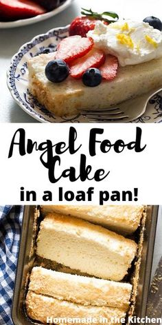 an angel food cake in a loaf pan