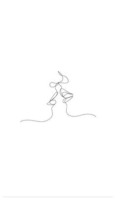 a single line drawing of a woman's face with her hair blowing in the wind