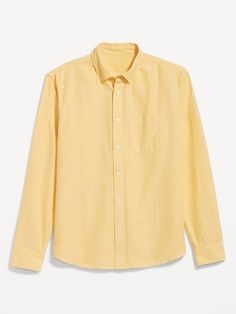 Classic Fit Everyday Oxford Shirt | Old Navy Classic Long Sleeve Shirt With Patch Pockets, Long Sleeve Shirt With Welt Pockets, Classic Long Sleeve Shirt With Welt Pockets, Everyday Long Sleeve Shirt With Patch Pockets, Classic Yellow Shirt With Pockets, Yellow Workwear Shirt With Pockets, Yellow Work Shirt With Pockets, Family Maternity, Family Pajamas