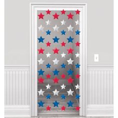 a door decorated with red, white and blue stars