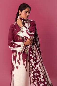 Brand: Sana SafinazProduct Code: H243-021A-2BQCollection: Mahay by Sana Safinaz Unstitched Winter CollectionFabric: Slub DESIGN DETAILS: Digital Printed Front On Slub 1.15 Meters Digital Printed Back On Slub 1.15 Meters Digital Printed Sleeves On Slub 0.65 Meters Embroidered Patti On Organza 1 Meter Rotary Printed Dupatta On Khaddar 2.5 Meters DISCLAIMER:* Lining, Laces, and Tassels are not included in unstitched variants.* Embellishment items in stitched outfits are subject to market availability.* Product color may vary due to photographic lighting or your device settings. CARE INSTRUCTIONS: Extra Fabric Has Been Used For Shoot Original Color May Vary Slightly From The Picture Dry Clean Recommended Iron The Clothes At Moderate Temperature Do Not Use Bleach, Or Stain Removing Chemicals Da Lace Accessories, Sana Safinaz, Printed Dupatta, Basic Wear, Wedding Sale, Pakistani Dress Design, Pakistani Designers, Extra Fabric, Fabric Stores Online