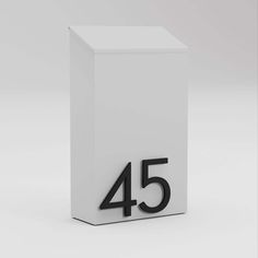 a white box with the number 45 on it