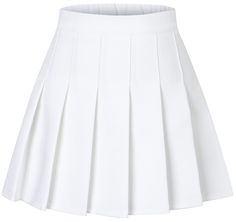 PRICES MAY VARY. Material: 95% Polyester 5% Spandex Soft and drape well fabric makes beautiful hems and pleated details Side hidden zipper with back elastic closure Skort style skirt with safety shorts attached Pleated design lovely A-line skirt for all girls Safety Shorts, Short Pollera, Womens Pleated Skirt, White Pleated Skirt, Athletic Skort, Tennis Skirts, Girls High, Pleated Shorts, Pleated Mini Skirt