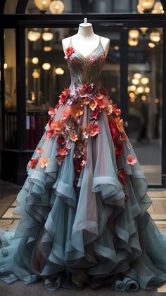 Bouquet Dress, Magical Dress, Fantasy Gowns, Fairytale Dress, Fantasy Dress, Gorgeous Gowns, Beautiful Gowns, Fancy Dresses, Ball Dresses