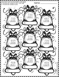 christmas coloring pages with bells and numbers