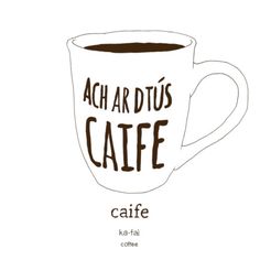 a coffee cup with the words cafe written on it