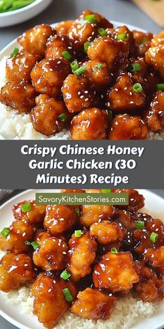 Looking for a quick and delicious dinner idea? This Crispy Chinese Honey Garlic Chicken recipe can be made in just 30 minutes! Enjoy a flavorful meal that’s perfect for busy weeknights. Don’t forget to save this recipe for your future dinner inspirations! Sweet Chinese Sauce, Good Home Cooked Meals Dinners, How To Make Chinese Food At Home, Easy Asian Dinner Recipes For Family, Chinese Honey Chicken Sauce, Easy Healthy Chinese Food Recipes, Chinese At Home Food Recipes, Honey Garlic Chicken Chinese, Asian Dishes With Chicken