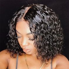 Black Hair Wigs, Black Curly Wig, Curly Bob Wigs, Bob Lace Front Wigs, Cheap Human Hair, Short Curly Wigs, Short Bob Wigs, Middle Part, Human Hair Lace Wigs