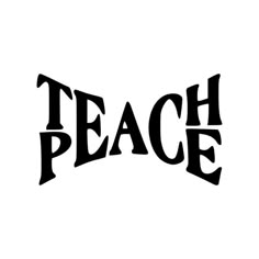 a black and white image of the word peace