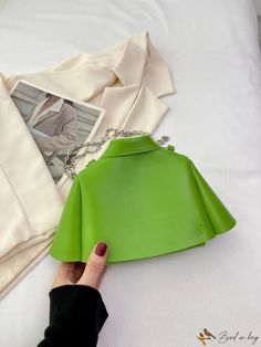 BirdinBag - Fashionable PU Chain Mini Bag with Novelty Clothes Design Green Pouch Shoulder Bag With Chain Strap, Trendy Crossbody Clutch With Chain, Spring Green Shoulder Bag With Chain Strap, Green Shoulder Bag With Chain Strap For Spring, Trendy Shopping Clutch With Chain Strap, Green Shoulder Bag For Spring, Green Shoulder Bag For Spring Fashion, Green Chain Crossbody Shoulder Bag, Trendy Clutch With Chain Strap