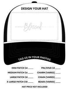 This is a Canva Document Template for Custom Trucker Hat Bar Use. Please email besimplyblessed@yahoo.com with any questions. Trucker Hat Template, Hat Branding, Craft Fair Vendor, Female Boss, Sublimation Crafts, Hat Template