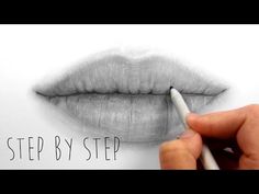 someone is drawing a lips with a pencil