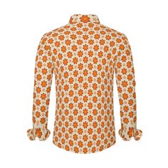 Revive the spirit of the 70s with our 70s Shirt Men—a vibrant Orange Floral Shirt designed for those who appreciate the timeless charm of 70s-inspired fashion. Crafted with meticulous attention to detail, this Vintage 70s Style Shirt effortlessly captures the essence of the era, making it an ideal choice for fashion enthusiasts.Constructed from 100% polyester, this Hippie Shirt Men ensures both comfort and durability. The beautiful orange mod floral pattern print takes center stage, offering a b Cotton Retro Shirt With Retro Print, Cotton Shirt With Retro Print, Retro Orange Cotton Shirt, Orange Cotton Shirt With Print, Cotton Tops With Retro 70s Print, 70s Inspired Cotton Tops With Retro Print, Casual Orange Shirt With Retro Print, Cotton Shirt With Retro Print In Relaxed Fit, Groovy Long Sleeve Cotton Tops