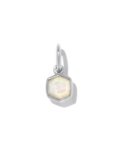 The perfect gift, personalized for their birth month. Designed to last for years, the Davie Sterling Silver Charm in White Kyocera Opal can be worn solo on a chain or added to your favorite necklace or bracelet for a meaningful accent. White Kyocera Opal represents October birthdays, inspiring positivity, love, and transformation. Metal Sterling Silver Why Sterling Silver? Our Sterling Silver collection features elevated styles to wear time and time again. With a base of both pure silver and cop October Birthdays, Silver Collection, Sterling Silver Rings Bands, Earrings Pendant, Demi Fine Jewelry, New Jewelry, Silver Band Ring, Sterling Silver Necklace Pendants, Birth Month