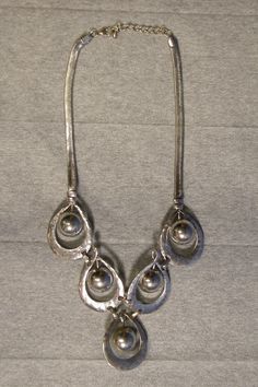 Vintage 1950's Silver Necklace with Hammered Tear Drops w/ Silver Balls Handmade, one of a kind! Excellent condition, no missing pieces, Non-smoker Vintage Silver Chain Necklace, Tear Drops, Redwood City, Fashion Sites, Dope Jewelry, Funky Jewelry, Hammered Silver, Jewelry Inspo, Silver Chain Necklace