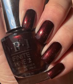 OPI Bring out the big Gems burgundy nail color. fall october nail color ideas Winter Nail Colours, Essie Nail Colors, Fall Nail Polish, Cloudy Weather, Fall Nail Trends