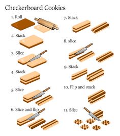 the steps to making a cheeseboard cookie are shown in this diagram, with instructions for how