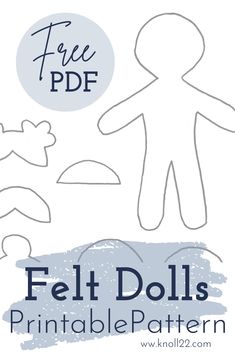 black line outline of a felt doll pattern Easy Felt Dolls Diy, Paper Doll Pattern, Felt Doll Pattern Free Templates Quiet Books, Diy Felt Doll House, Tiny Doll Pattern Free, Felt Paper Dolls Pattern Free, Felt Purse Pattern, Felt Dolls Patterns Free, Simple Doll Pattern