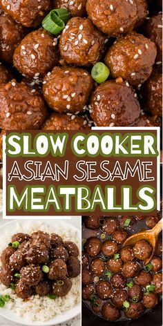 Make dinner time a breeze with this easy dump & go recipe for Slow Cooker Asian Meatballs - These delicious meatballs are infused with asian flavors and the crockpot does all the work! Serve over white rice for an easy meal or they can be the perfect appetizer for any gathering or party. Sesame Meatballs Crockpot, Crock Pot Asian Meatballs, Slow Cooker Asian Meatballs, Asian Meatball Recipes Crockpot, Korean Meatballs Crockpot, Meatball Recipes With Frozen Meatballs, Crock Pot Asian Recipes, Mongolian Meatballs Crock Pot, Frozen Meatballs Dinner Ideas Easy