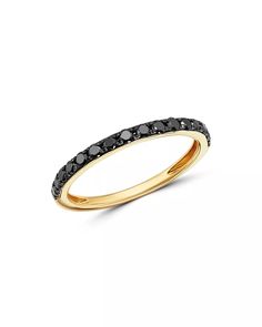 Bloomingdale's - Black Diamond Stacking Ring in 14K Yellow Gold, 0.33 ct. t.w. - 100% Exclusive Classic Diamond Ring With Black Diamonds, Classic Black Diamond Ring With Brilliant Cut, Elegant Yellow Gold Diamond Ring With Black Diamonds, Elegant Black Eternity Band For Anniversary, Fine Jewelry Stackable Black Diamond Rings, Timeless Black Diamond Ring With Prong Setting, Black Rings With Single Cut Diamonds In Round Cut, Black Rings With Single Cut Diamonds For Formal Occasions, Black Rings With Single Cut Round Diamonds