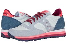 Saucony Originals Jazz Triple - Women's Shoes : Multi/Denim : Stretch your legs and feet in the comfort of the Saucony Originals Jazz Triple sneaker. Textile and synthetic upper. Lace-up closure. Round-toe silhouette. Textile lining and insole. Synthetic outsole. Imported. Measurements: Weight: 10 oz Product measurements were taken using size 8.5, width B - Medium. Please note that measurements may vary by size. Weight of footwear is based on a single item, not a pair. Nylon Lace-up Athletic Sneakers, Comfortable Nylon Lace-up Sneakers, Nylon Low-top Walking Shoes, Low-top Nylon Walking Shoes, Casual Nylon Sneakers With Cushioned Footbed, Casual High-top Nylon Walking Shoes, High-top Nylon Sneakers With Cushioned Footbed, Cushioned High-top Nylon Sneakers, Cushioned Lace-up Nylon Sneakers