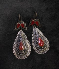 It's Antique Silver Unique Kazaki Region Afghanistan Earrings With Natural Ancient Agate Stone It's Handmade Totally Handmade Silver From Afghanistan Material SilverGemstone Agate Stone Traditional Red Filigree Earrings, Artisan Red Teardrop Earrings, Red Sterling Silver Earrings With Natural Stones, Artisan Red Earrings With Natural Stones, Handmade Artisan Red Earrings, Traditional Sterling Silver Earrings With Natural Stones, Traditional Teardrop Earrings For Gift, Traditional Teardrop Earrings As A Gift, Red Filigree Dangle Earrings