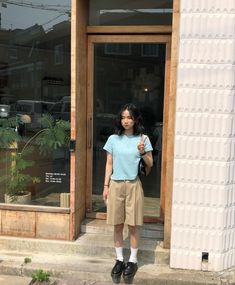 Baggy Girly Outfits, Korean Summer Outfits Casual, Trendy Outfits Edgy, Summer Outfits Casual, Korean Summer Outfits, Mommy Outfits, Korean Summer, 인물 사진, Outfits Casual