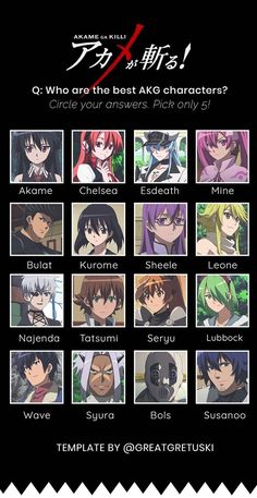 an anime character poster with the names of their characters in english and japanese writing on it