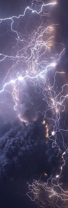 lightning strikes in the night sky above clouds