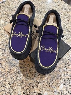 Custom hey dudes made to order. Tops are sewn on and glued, they are made to last! Let me know in the personalization area your choice of bag color and if you want a specific shoe not listed! Thank you! Custom Hey Dudes, Crown Royal Bags, Mens Loafers, Hey Dudes, Crown Royal, Slip Ons, Loafer Shoes, Shoes Mens, Washington