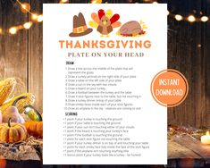 a thanksgiving printable is shown with pumpkins, cornucts and other decorations