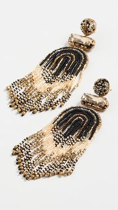 Deepa Gurnani Deepa by Deepa Gurnani Ishani Earrings | SHOPBOP Artisan Gold Earrings With Beaded Fringe, Gold Artisan Beaded Fringe Earrings, Traditional Fringe Beaded Drop Earrings, Traditional Beaded Tassel Dangle Earrings, Traditional Beaded Dangle Earrings With Tassels, Traditional Beaded Fringe Chandelier Earrings, Artisan Jewelry With Beaded Fringe, Handmade Artisan Tassel Earrings, Traditional Gold Jewelry With Beaded Fringe