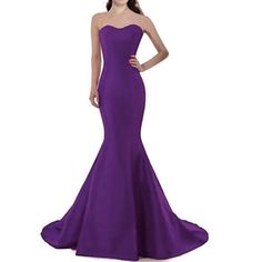 Gorgeous For Any Formal Event. Color Is More Of A Plum/Deep Purple. Floor Length, Sweeping Tail. Fitted Purple Mermaid Dress For Dress-up, Purple Mermaid Dress For Dress-up, Formal Purple Mermaid Fishtail Dress, Purple Floor-length Mermaid Prom Dress, Purple Floor-length Mermaid Evening Dress, Purple Floor, Mermaid Gown, Deep Purple, Formal Event