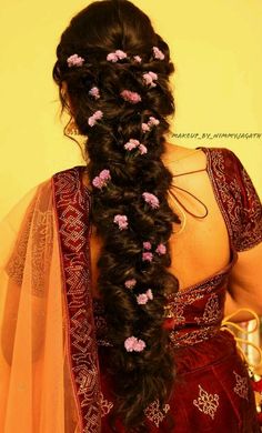 French Plaits, Indian Bridal Hairstyle, Floral Hairstyle, Bridal Hairstyle Ideas, Fruit Carvings, Bridal Hair Decorations, Sangeet Ceremony, Kids Hairstyle