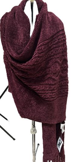 Add a touch of elegance to your outfit with this stunning shawl/wrap by Stan Herman. Made from high-quality acrylic with a beautiful knit pattern, this piece is perfect for any occasion. The burgundy color is a great complement to any outfit, while the one-size-fits-all design ensures a comfortable fit for everyone. Ideal for women who want to enhance their wardrobe, this shawl/wrap is an excellent choice. The Outside Additions collection by Stan Herman is known for its exceptional quality, and this piece is no exception. The material is soft to the touch, and the knit fabric is durable, ensuring that this shawl/wrap will be a staple in your wardrobe for years to come. NWT No shipping outside the USA Women Shawl, Shawl Wrap, Beautiful Knitting, Knit Pattern, Burgundy Color, Knit Patterns, All Design, Knit Fabric, For Everyone