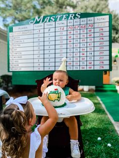 Hole In One First Birthday Invitation, Masters First Birthday Party, Masters Themed First Birthday, 1st Birthday Golf Theme, Master Party, Hole In One First Birthday, First Birthday Theme Boy, Masters Party