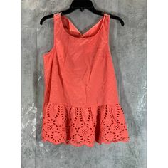 Adyson Parker Women's Hot Coral Round-Neck Sleeveless Eyelet Peplum Top Sz S Round Neckline; Button At Keyhole Back Eyelet Ruffled Hem 100% Cotton Machine Washable Imported This Is A New With Tags Item. Please Refer To Images. Approx. Measurements: (Hung) * Length: 24" * Chest: 18" Retail Price: $- Sleeveless Peplum Top For Spring Beach Occasion, Sleeveless Casual Peplum Top For Summer, Sleeveless Peplum Top For Spring Vacation, Sleeveless Peplum Top For Beach In Spring, Casual Sleeveless Peplum Top For Day Out, Chic Sleeveless Peplum Top For Beach, Sleeveless Summer Peplum Top For Day Out, Casual Sleeveless Peplum Top For Summer, Casual Peplum Tops For Vacation