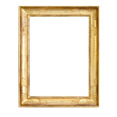 an old gold frame on a white background